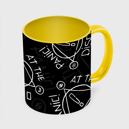Кружка цветная Panic! At the Disco - Pray For The Wicked / 3D-Белый + желтый – фото 1