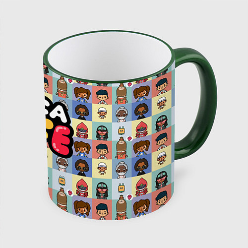 Кружка цветная Toca Life / 3D-Зеленый кант – фото 1
