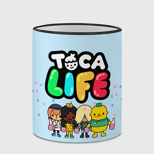 Кружка цветная Toca Life: Logo / 3D-Черный кант – фото 2