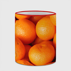 Кружка 3D Мандаринчик чик, цвет: 3D-красный кант — фото 2