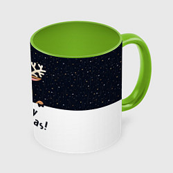 Кружка цветная Новогодний Оленёнок Рудольф