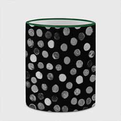 Кружка 3D Кружочки на черном фоне, цвет: 3D-зеленый кант — фото 2