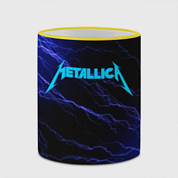 Кружка 3D METALLICA BLUE FLASH МЕТАЛЛИКА СИНИЕ МОЛНИИ, цвет: 3D-желтый кант — фото 2