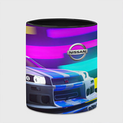 Кружка 3D NISSAN GT-R SKYLINE, цвет: 3D-белый + черный — фото 2