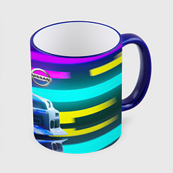 Кружка 3D NISSAN GT-R SKYLINE, цвет: 3D-синий кант
