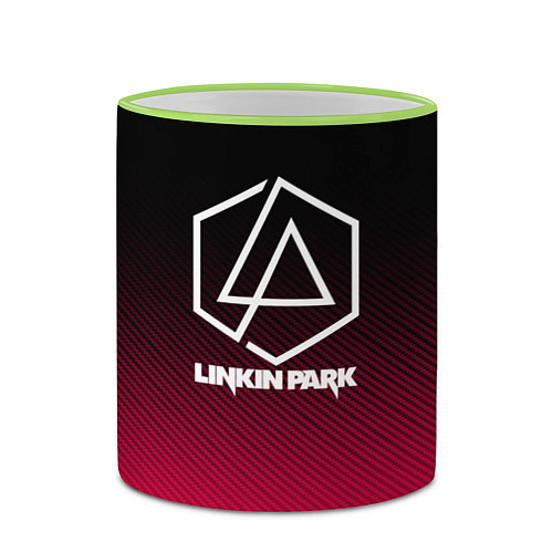 Кружка цветная LINKIN PARK LOGO CARBON / 3D-Светло-зеленый кант – фото 2