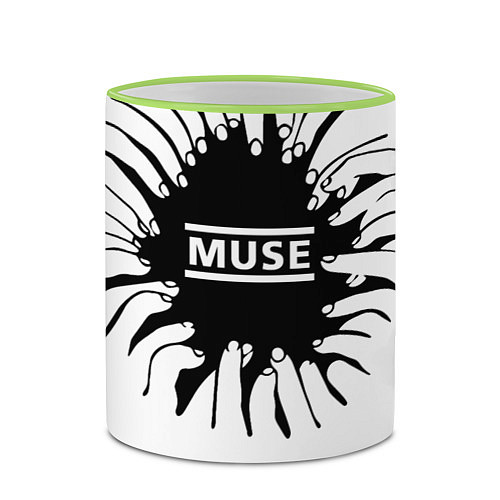 Кружка цветная MUSE пальцы / 3D-Светло-зеленый кант – фото 2