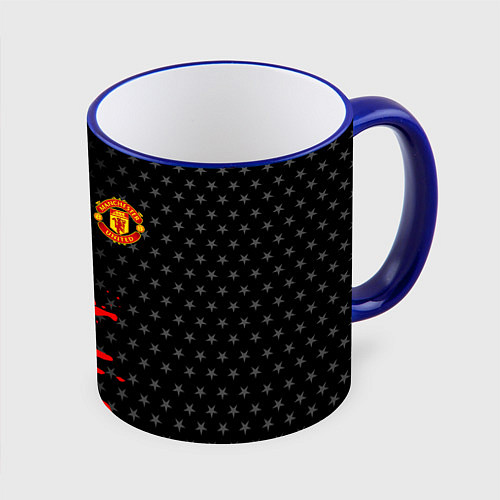 Кружка цветная МАНЧЕСТЕР ЮНАЙТЕД FCMU MANCHESTER UNITED RED DEVIL / 3D-Синий кант – фото 1