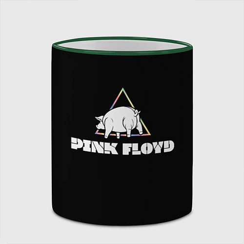 Кружка цветная PINK FLOYD PIG / 3D-Зеленый кант – фото 2