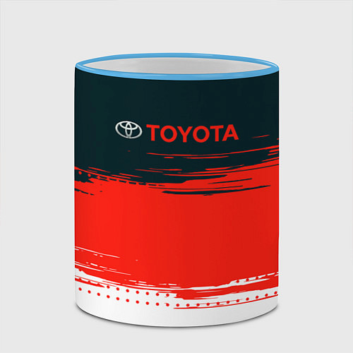 Кружка цветная Toyota Texture / 3D-Небесно-голубой кант – фото 2