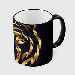 Кружка 3D Золотой символ года Тигр, цвет: 3D-черный кант