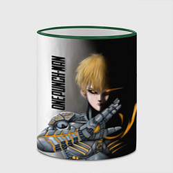 Кружка 3D Металлическое тело Геноса One Punch-Man, цвет: 3D-зеленый кант — фото 2