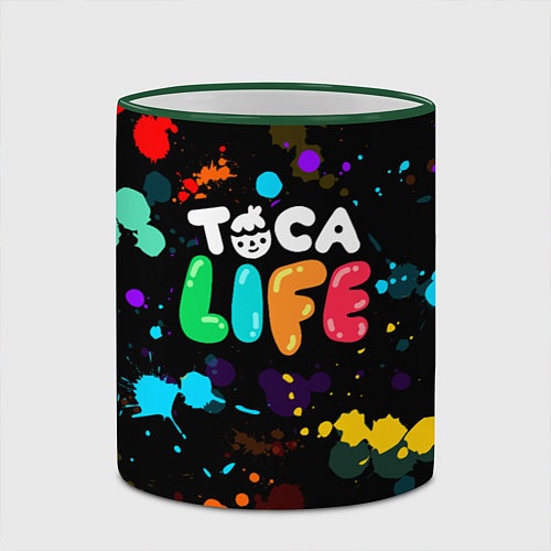 Кружка цветная TOCA BOCA RAINBOW PAINTS ТОКА БОКА РАДУЖНЫЕ КРАСКИ / 3D-Зеленый кант – фото 2