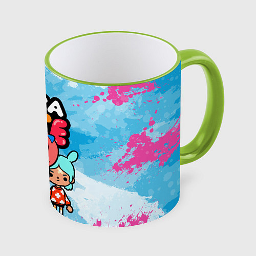 Кружка цветная ТОКА БОКА ГЕРОИ ГРЫ КРАСКИ / 3D-Светло-зеленый кант – фото 1
