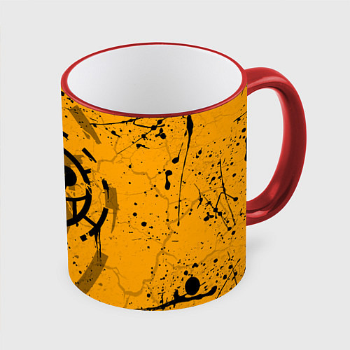 Кружка цветная ONE PIECE ПИРАТЫ ЛОГО / 3D-Красный кант – фото 1