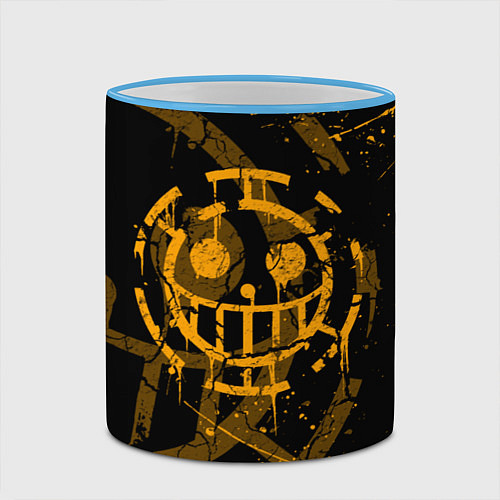 Кружка цветная ВАН ПИС ПИРАТЫ ЖЁЛТЫЙ ЛОГО / 3D-Небесно-голубой кант – фото 2
