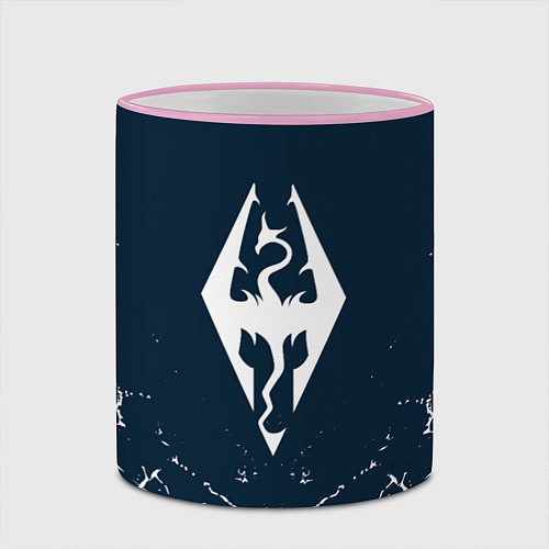 Кружка цветная THE ELDER SCROLLS SKYRIM ЭМБЛЕМА ДРАКОНА / 3D-Розовый кант – фото 2