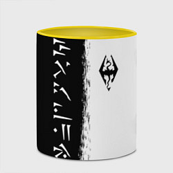 Кружка 3D THE ELDER SCROLLS SKYRIM FUS RO DAH ЧЁРНО БЕЛЫЙ, цвет: 3D-белый + желтый — фото 2