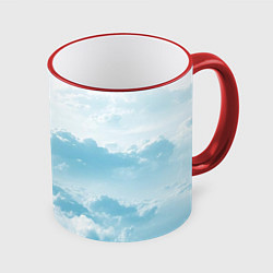 Кружка 3D Плотные облака, цвет: 3D-красный кант