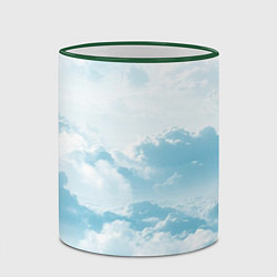 Кружка 3D Плотные облака, цвет: 3D-зеленый кант — фото 2