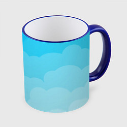 Кружка 3D Голубые облака, цвет: 3D-синий кант