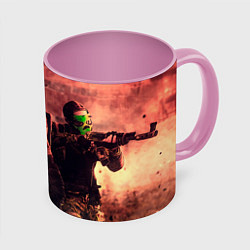 Кружка 3D Выживальщики, цвет: 3D-белый + розовый