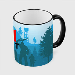 Кружка 3D Выживалка Раст, цвет: 3D-черный кант