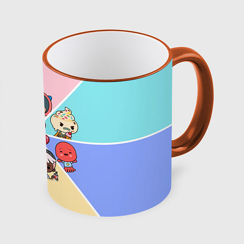 Кружка цветная TOCA BOCA WORLD HEROES ТОКА БОКА / 3D-Оранжевый кант – фото 1