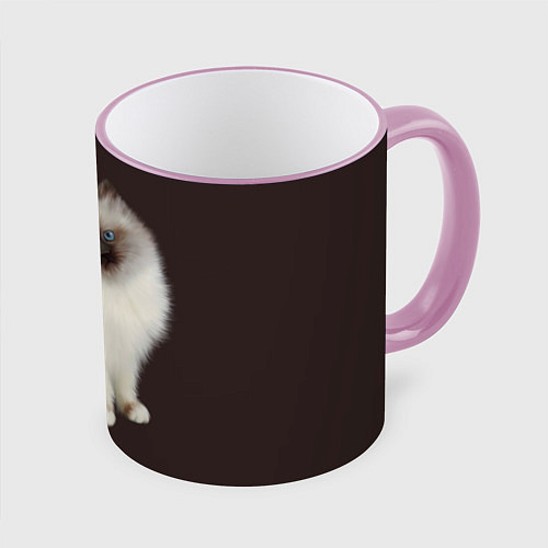 Кружка цветная Котенок Ми / 3D-Розовый кант – фото 1