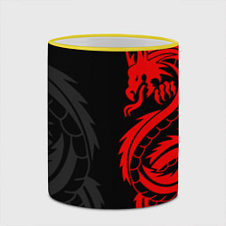 Кружка 3D КРАСНЫЙ ДРАКОН ТАТУ RED DRAGON TATTOO, цвет: 3D-желтый кант — фото 2