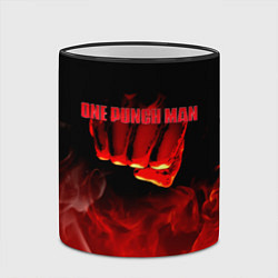 Кружка 3D Кулак One Punch-Man в огне, цвет: 3D-черный кант — фото 2