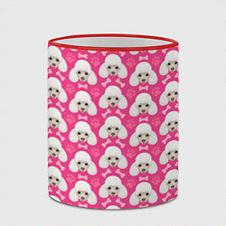 Кружка 3D Собака Пудель, цвет: 3D-красный кант — фото 2