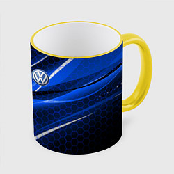 Кружка 3D VOLKSWAGEN LOGO SPORT, цвет: 3D-желтый кант