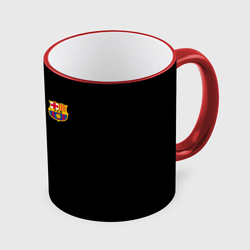 Кружка цветная FC BARCA BLACK STYLE / 3D-Красный кант – фото 1