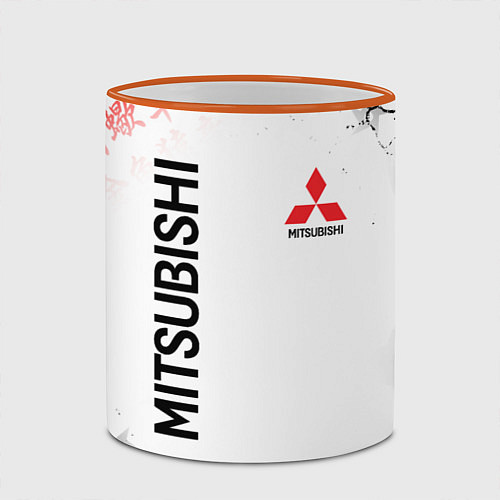 Кружка цветная MITSUBISHI JAPAN STYLE SAMURAI AUTO / 3D-Оранжевый кант – фото 2