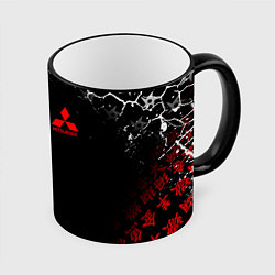 Кружка 3D MITSUBISHI SAMURAI JAPAN STYLE ИЕРОГЛИФЫ, цвет: 3D-черный кант