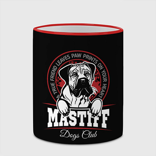 Кружка цветная Мастиф Mastiff / 3D-Красный кант – фото 2