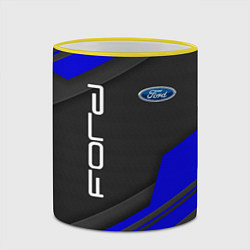 Кружка 3D Ford Форд авто, цвет: 3D-желтый кант — фото 2