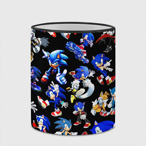 Кружка цветная SONIC PATTERN HERO СОННИК / 3D-Черный кант – фото 2