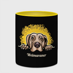 Кружка 3D Веймаранер Weimaraner, цвет: 3D-белый + желтый — фото 2