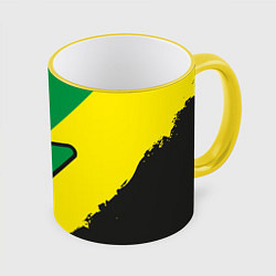 Кружка 3D JDM GREEN YELLOW LOGO, цвет: 3D-желтый кант