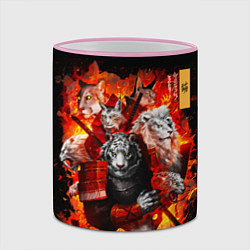 Кружка 3D Водяной Тигр 2022 и крупные кошки лев, рысь, цвет: 3D-розовый кант — фото 2