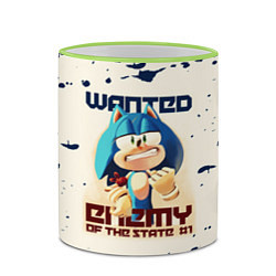 Кружка 3D SONIC WANTED СОНИК, цвет: 3D-светло-зеленый кант — фото 2