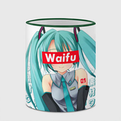 Кружка 3D Waifu - Hatsune Miku, цвет: 3D-зеленый кант — фото 2
