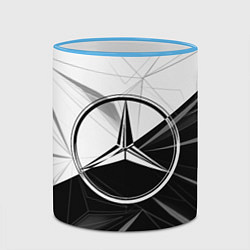 Кружка 3D MERCEDES-BENZ МЕРСЕДЕС-БЕНЗ BLACK AND WHITE, цвет: 3D-небесно-голубой кант — фото 2