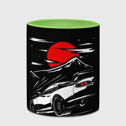 Кружка 3D Toyota Supra: Red Moon, цвет: 3D-белый + светло-зеленый — фото 2