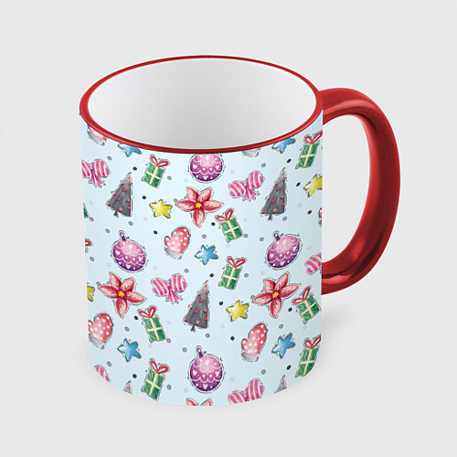 Кружка цветная Good New Year Spirit / 3D-Красный кант – фото 1