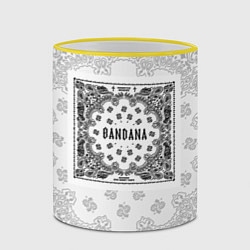Кружка 3D Big Baby Tape x Kizaru BANDANA Бандана Кизару Тейп, цвет: 3D-желтый кант — фото 2