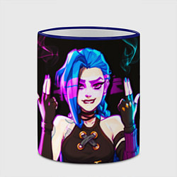 Кружка 3D Джинкс стреляет вверх Лига легенд Аркейн, цвет: 3D-синий кант — фото 2