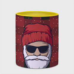 Кружка 3D SANTA HIPSTER САНТА ХИПСТЕР, цвет: 3D-белый + желтый — фото 2